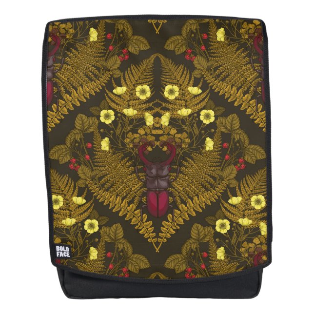 Mochila Escarabajos Stag y helechos (Anverso)