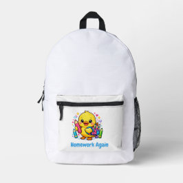 Mochila escolar impresa de pato lindo para niños