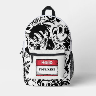 Mochila Escolar Impresa Niño Arte Garabato