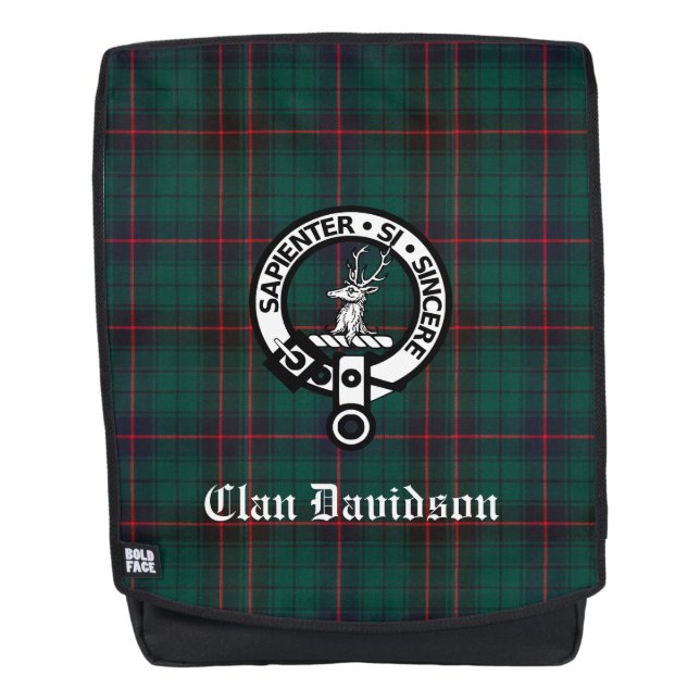Mochila Escudo de armas y tartán del Clan Davidson (Anverso)