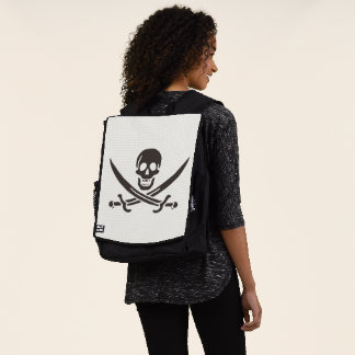 Mochila Espadas de cráneo de obsidiana Bandera pirata de C