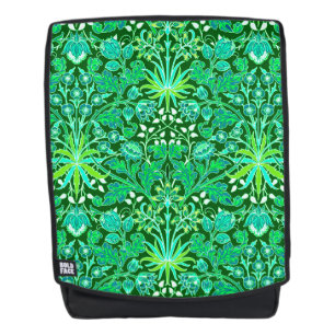 Mochila Estampa de jacinto de William Morris, verde esmera