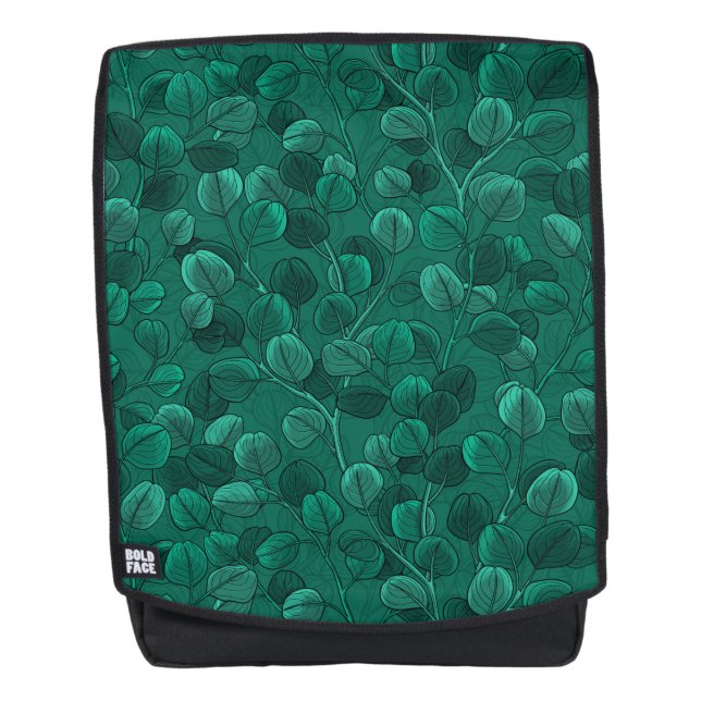 Mochila Eucalipto sobre verde (Anverso)