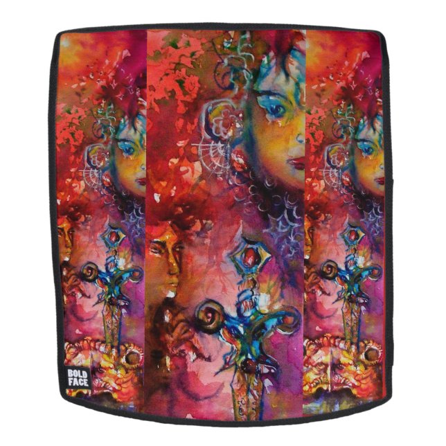 Mochila EXCALIBUR /Magic Sword Red Purple Fantasy (Cara extraíble)