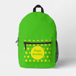 Mochila feliz cumpleaños (verde neón y amarillo ne