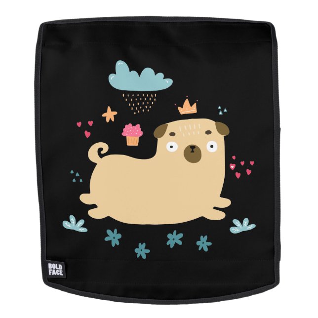 Mochila Feliz Pug #2 Cara (Cara extraíble)
