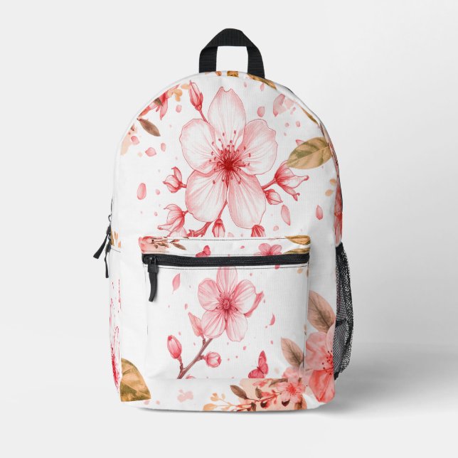 Mochila Flor Flor Flor Floreciente Diseño Floral (Anverso)