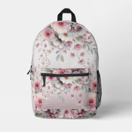 Mochila floral blanca rosada moderna Cortar bolsa 
