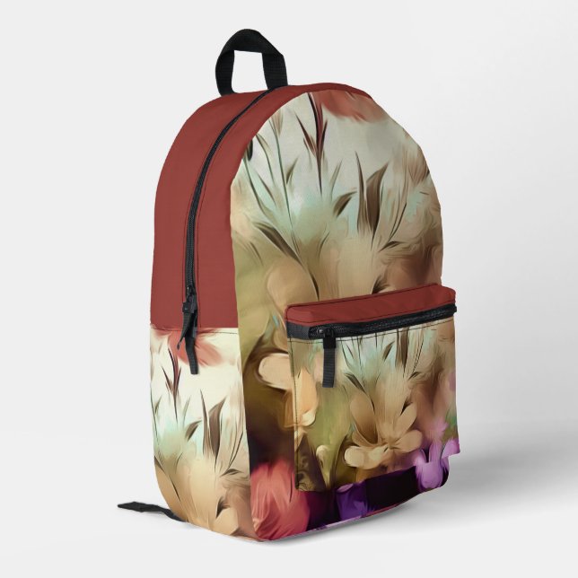 Mochila floral de flores Impresión Cortar bolsa nu (Esquina izquierda trasera)