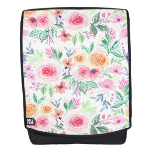 Mochila Flores acuarelas y hojas