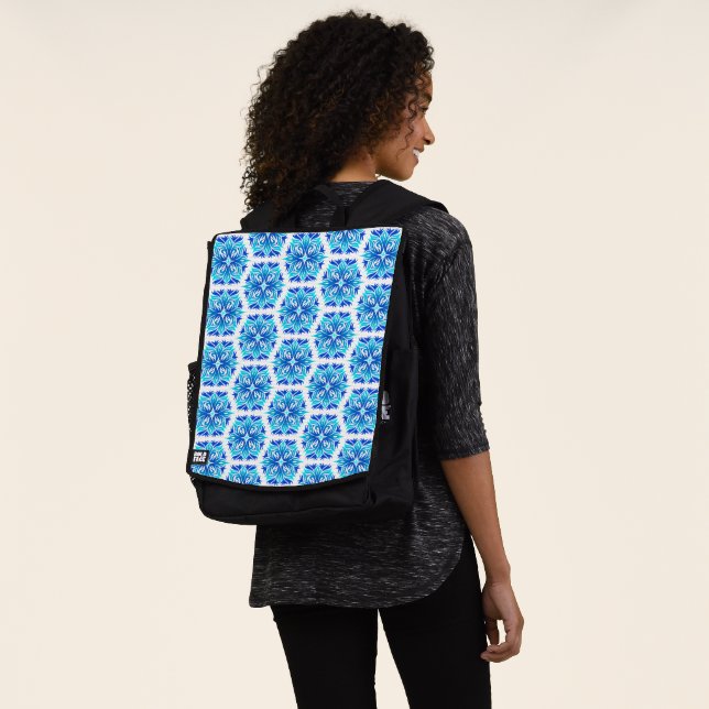 Mochila Flores Azules, Patrón De Flores, Patrón Floral (Puesto)