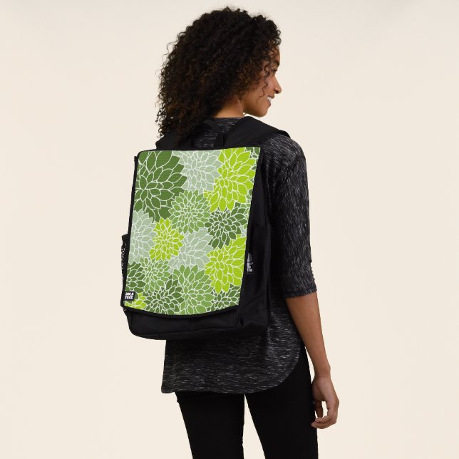 Mochila Flores Dahlia, Patrón De Flores, Dahlia Verde (Puesto)