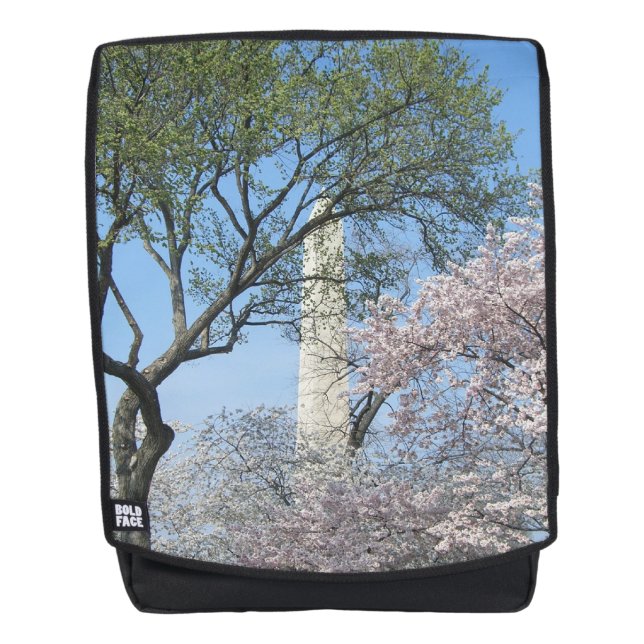 Mochila Flores de cerezo y el monumento de Washington en D (Anverso)