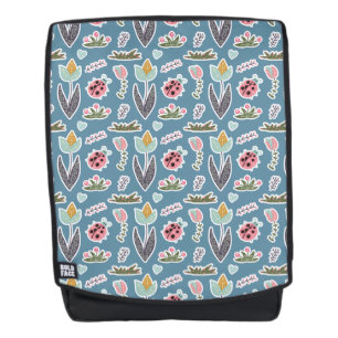 Mochila Flores de primavera y patrón de parásitos