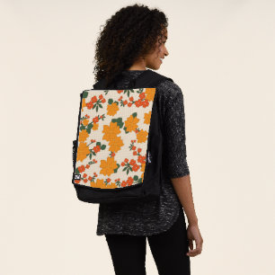 Mochila Flores naranjas, Patrón Floral, Patrón De Flores