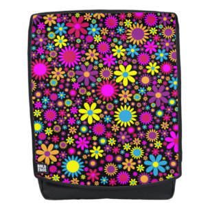 Mochila Flores psicodélicas vibrantes en Bloom-67566
