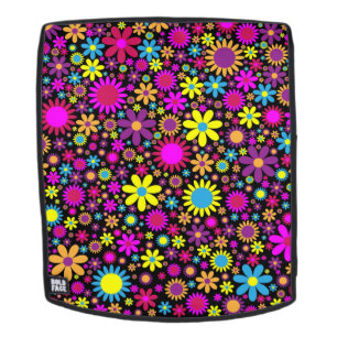 Mochila Flores psicodélicas vibrantes en Bloom-67566