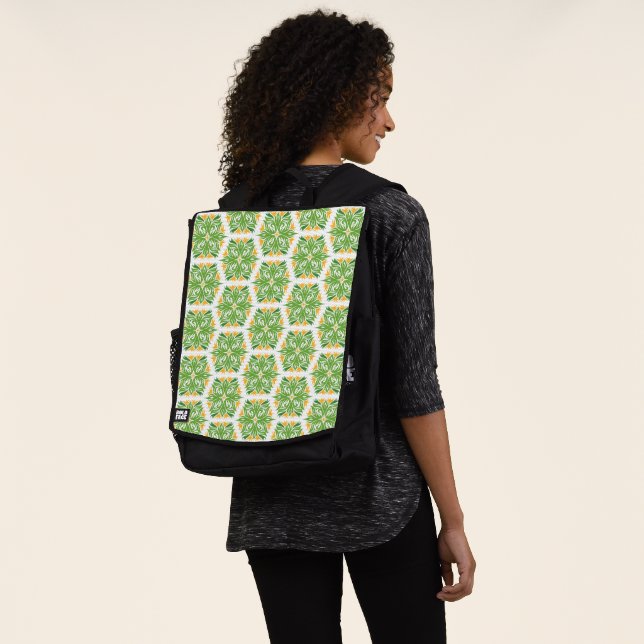 Mochila Flores Verdes, Patrón De Flores, Patrón Floral (Puesto)