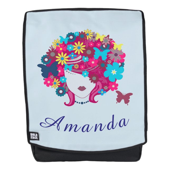 Mochila Flores y Cara de Mariposa (Anverso)