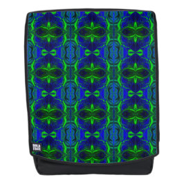 Mochila ¿Formas y 'trazos verdes flotan' en fondo azul?
