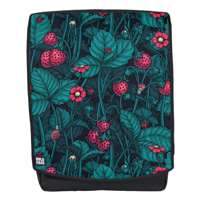 Mochila Fresas silvestres, rojas y azules (Anverso)