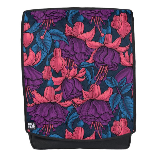 Mochila Fuchsia en azul y púrpura (Anverso)
