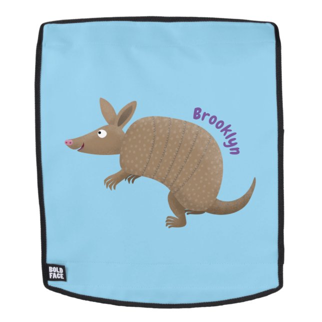 Mochila Funny armadillo feliz personalizado ilustracion (Cara extraíble)