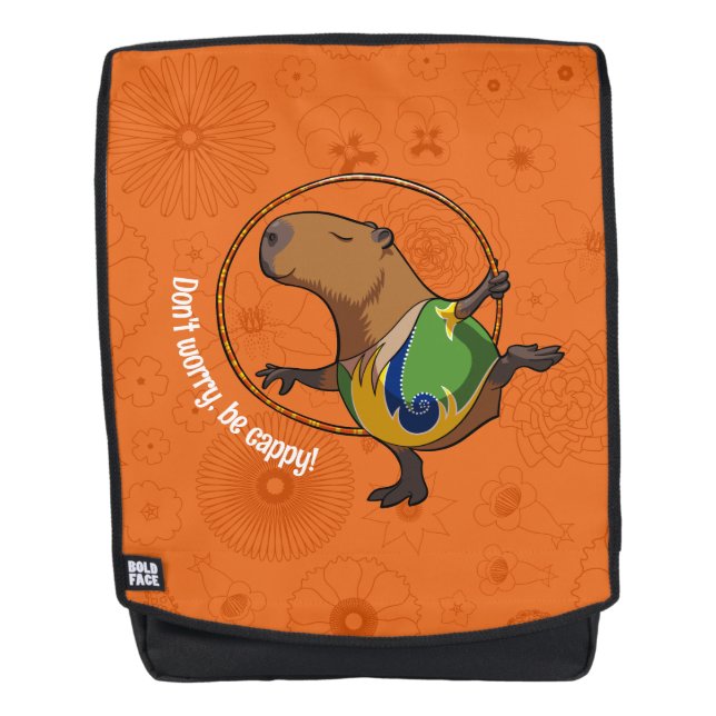Mochila Funny Capybara Don't Worry Be Cappy Cartoon (Anverso)
