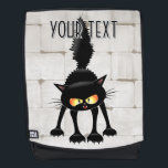 Mochila Funny Fierce Black Cat Cartoon<br><div class="desc">Funny Fierce Black Cat Cartoon Character looking menacing. Original Vector Art Design © BluedarkArt TheChameleonArt.</div>