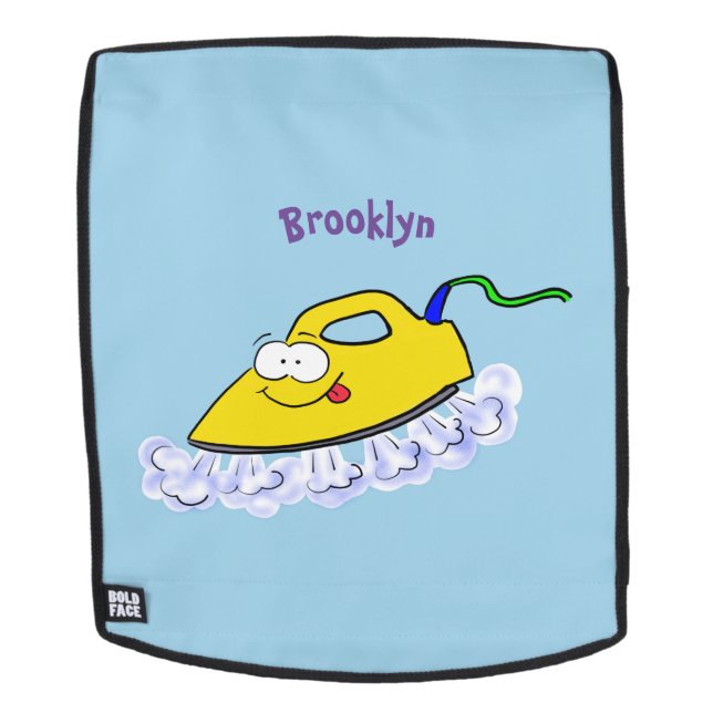 Mochila Funny ilustracion de lavandería de hierro personal (Cara extraíble)