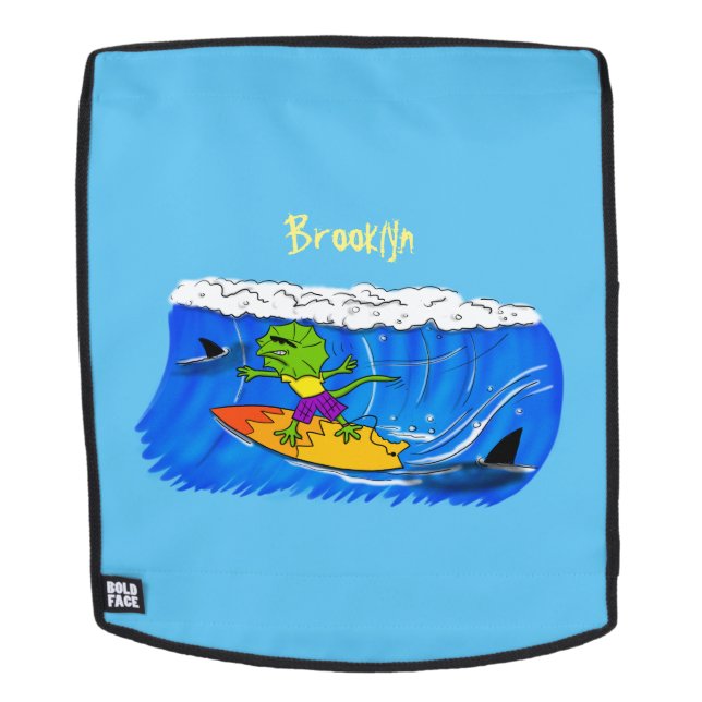 Mochila Funny personalizado de surf con lagarto frito (Cara extraíble)