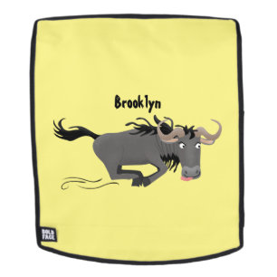 Mochila Funny Wildebeest corriendo ilustracion personaliza