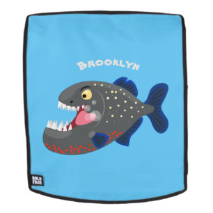 Mochila Furioso ilustracion personalizado de piranha