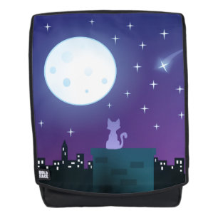 Mochila Gato Bajo La Luz De La Luna