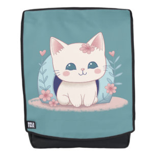 Mochila Gato bonito y feliz con una casa