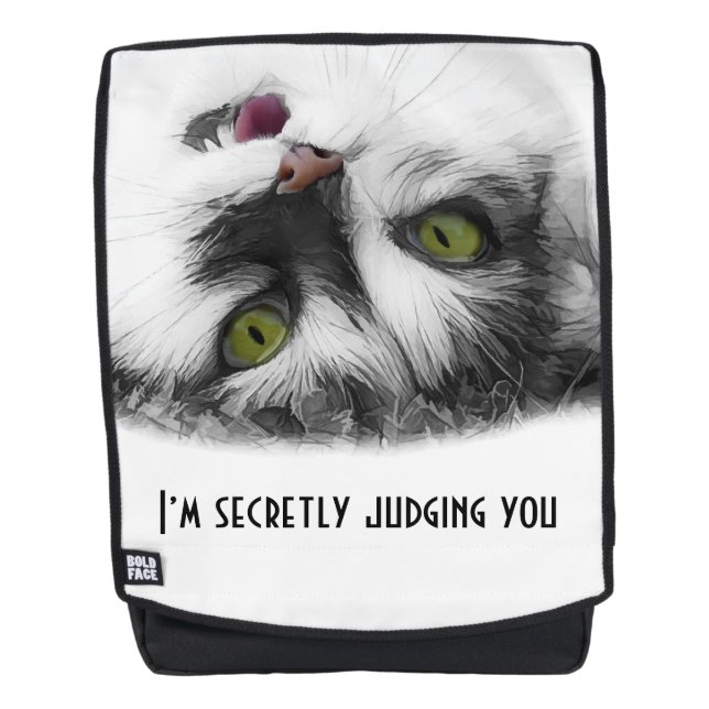 Mochila Gato divertido elegante personalizable (Anverso)