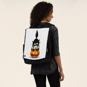 Mochila Gato Personalizado asustado de Halloween en calaba