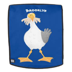 Mochila Gaviota divertida con personalizado de patatas fri