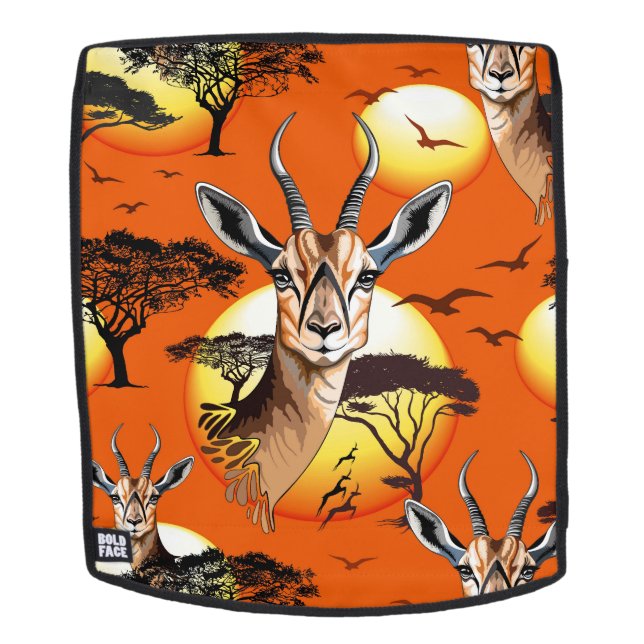 Mochila Gazelle Animal salvaje Antelope africano (Cara extraíble)