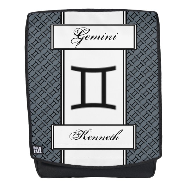 Mochila Gemini Zodiac Symbol Standard por Kenneth Yoncich (Anverso)