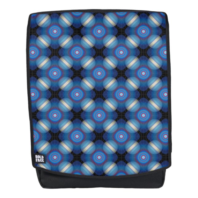 Mochila Geométrica de la espaciadora azul (Anverso)