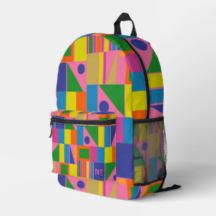 Mochila geométrica maximalista colorida con Inicia