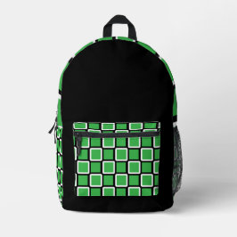 Mochila geométrica moderna Kelly Green y Black