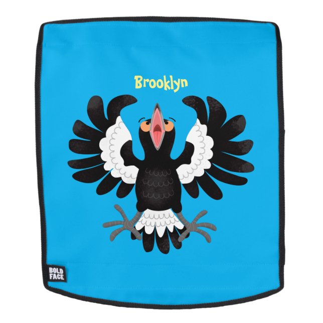 Mochila Gracioso ilustracion de personalizado magpie austr (Cara extraíble)