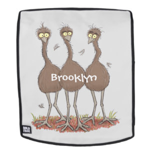 Mochila Gracioso ilustracion del trío de emu australiano p