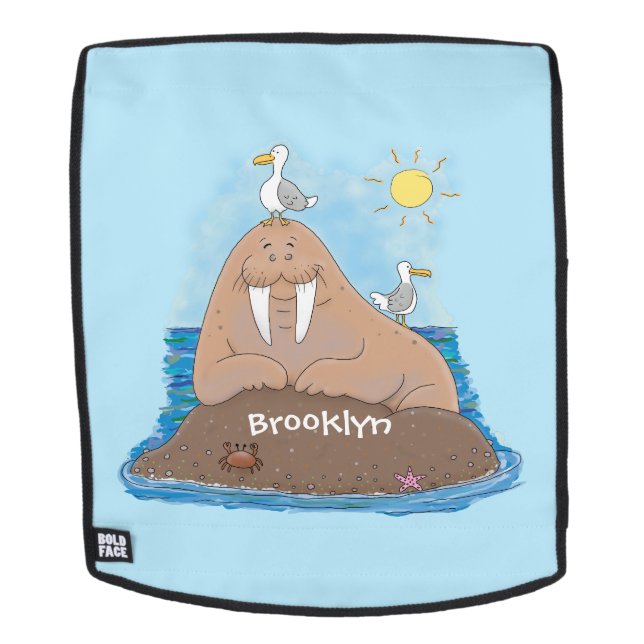 Mochila Gracioso ilustracion personalizado de moras felice (Cara extraíble)