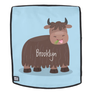 Mochila Gracioso yak feliz comiendo hierba personalizado i