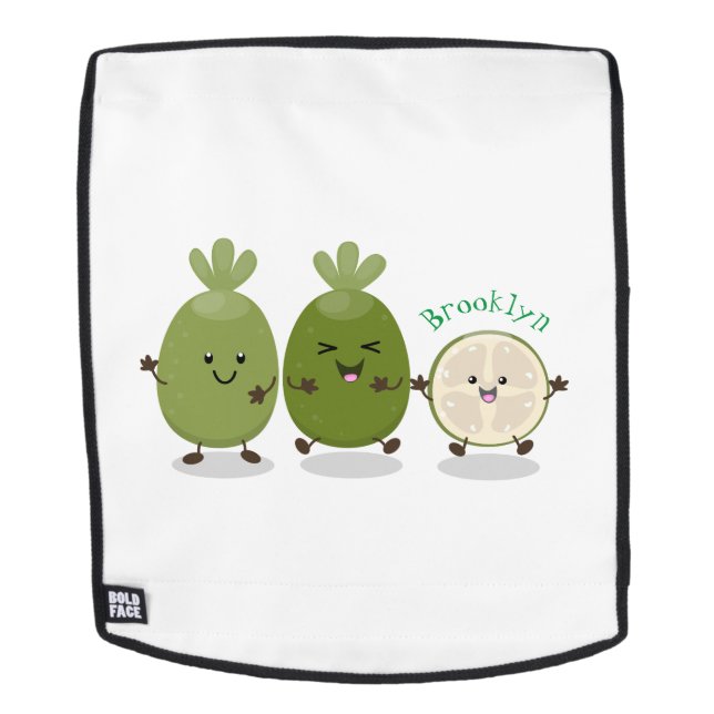 Mochila Guayaba feijoa personalizado de piña de cuña ilust (Cara extraíble)