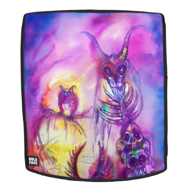 Mochila HALLOWEEN MONSTERS / ORK WAR Fantasía púrpura (Cara extraíble)