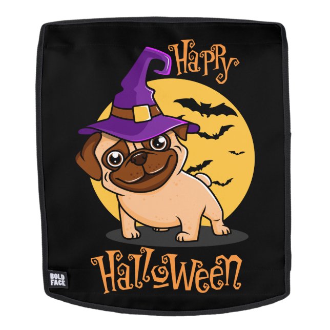 Mochila Halloween Puggy #3 Cara (Cara extraíble)